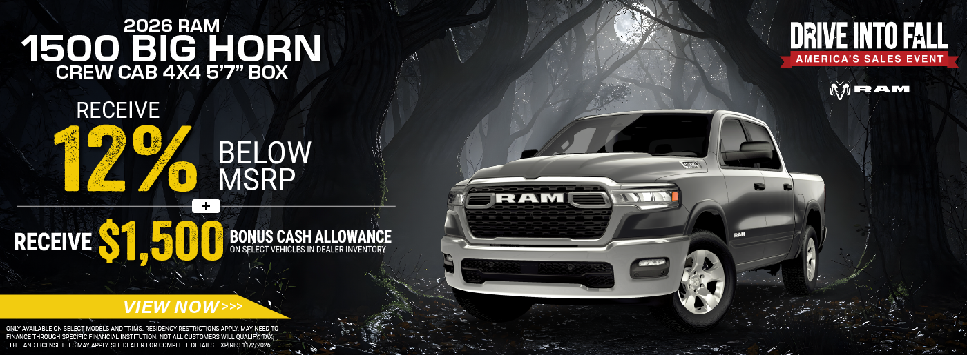 2026 October Incentives - 2026 Ram 1500